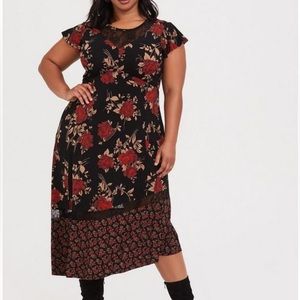 Torrid asymmetrical floral dress size 0